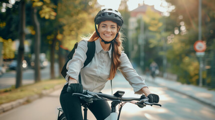 Obraz premium woman riding a bicycle
