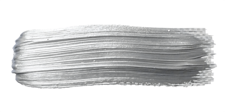 silver paint texture isolated on transparent background