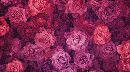 Watercolor pink roses background