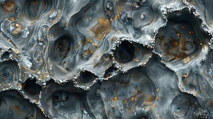 The barren rocky surface, dotted with craters