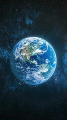 Obraz premium Spectacular image of Earth from space with a clear view of the Americas. Perfect for educational and environmental content