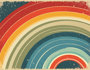 A retro rainbow poster