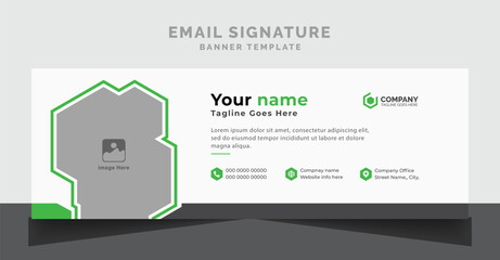 Email signature corporate modern template design. Mailers personal business minimalist web social media banner.