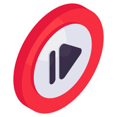 Conceptual isometric design icon of play buttons 