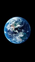 Obraz premium Beautiful image of Earth from space with detailed view of continents. Represents the Earth's natural beauty and global unity. Suitable for global awareness and nature projects.