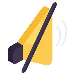 A isometric design icon of speaker off