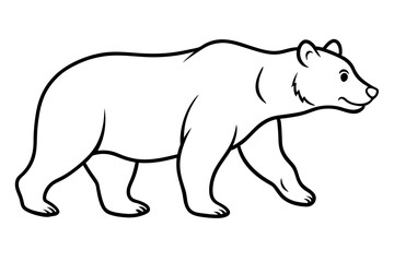  grizzly line art silhouette vector illustration