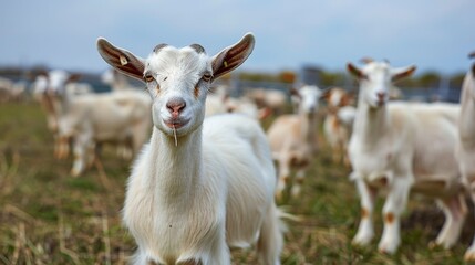 Obraz premium Safety first. Our goats are always supervised by a trained professional.