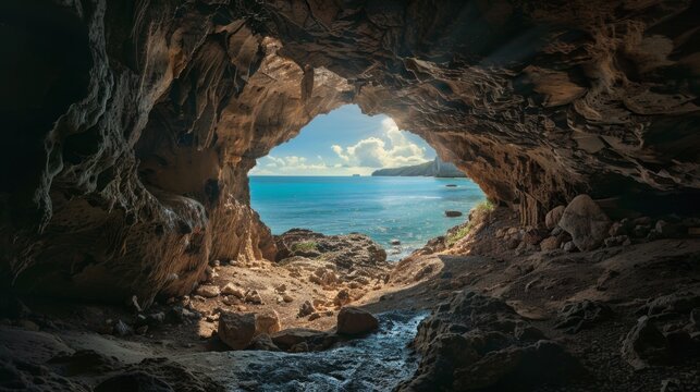 Photo of the cave taken from the inside.