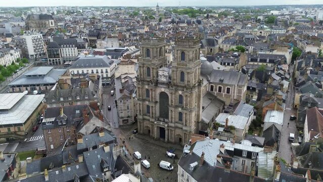 drone video Rennes cathedral france Europe