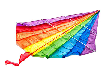 Obraz premium Rainbow kite close-up on black background