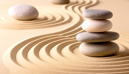 Balance Steine, Sand, Zen Garten, 
