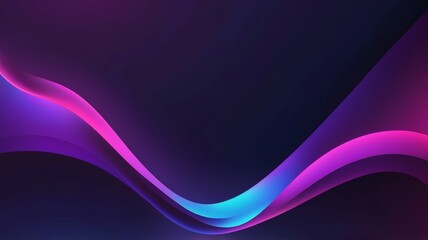 Abstract dark purple wave background. Dark abstract background with shining waves. Shiny moving lines design element. Modern blue purple gradient flowing wave lines. 