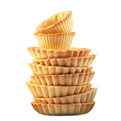 Stacked traditional french tart isolated on white