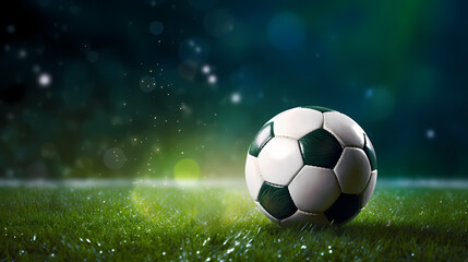 Fototapeta premium Football on green grass