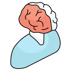 Conceptual flat design icon of brainstorming 