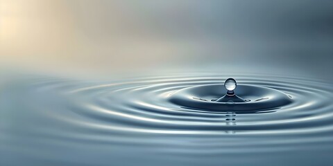 Close-up Image of a Solitary Water Drop on a Sleek Blue Surface. Concept Macro Photography, Water Droplet, Blue Surface, Close-up Shot, Solitary Subject