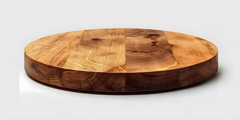 Round wooden board on transparent background. Concept Wooden board, Round, Transparent Background