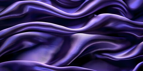 Fototapeta premium Navy Blue Silk Satin Background with Graceful Wavy Folds. Concept Satin Fabric Photography, Navy Blue Background, Wavy Folds, Elegant Photoshoot