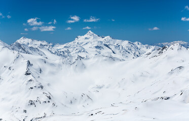 Panoramic view of the Caucasus mountains