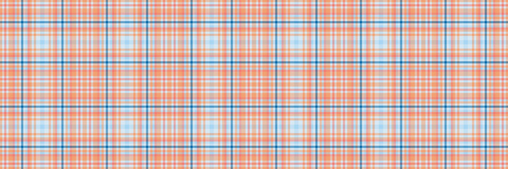 Platform seamless fabric textile, floor background vector pattern. Front plaid tartan texture check in light and orange colors.