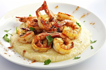 Cajun Grilled Shrimp and Grits with a Touch of Freshness