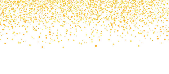 Golden glitter dust particles confetti on transparent background. Luxury birthday holiday confetti, effect overlays, Celebration elements, glitter dust, png