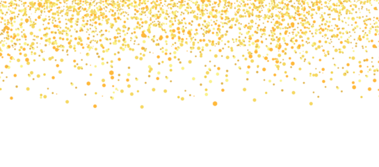 Golden glitter dust particles confetti on transparent background. Luxury birthday holiday confetti, effect overlays, Celebration elements, glitter dust, png