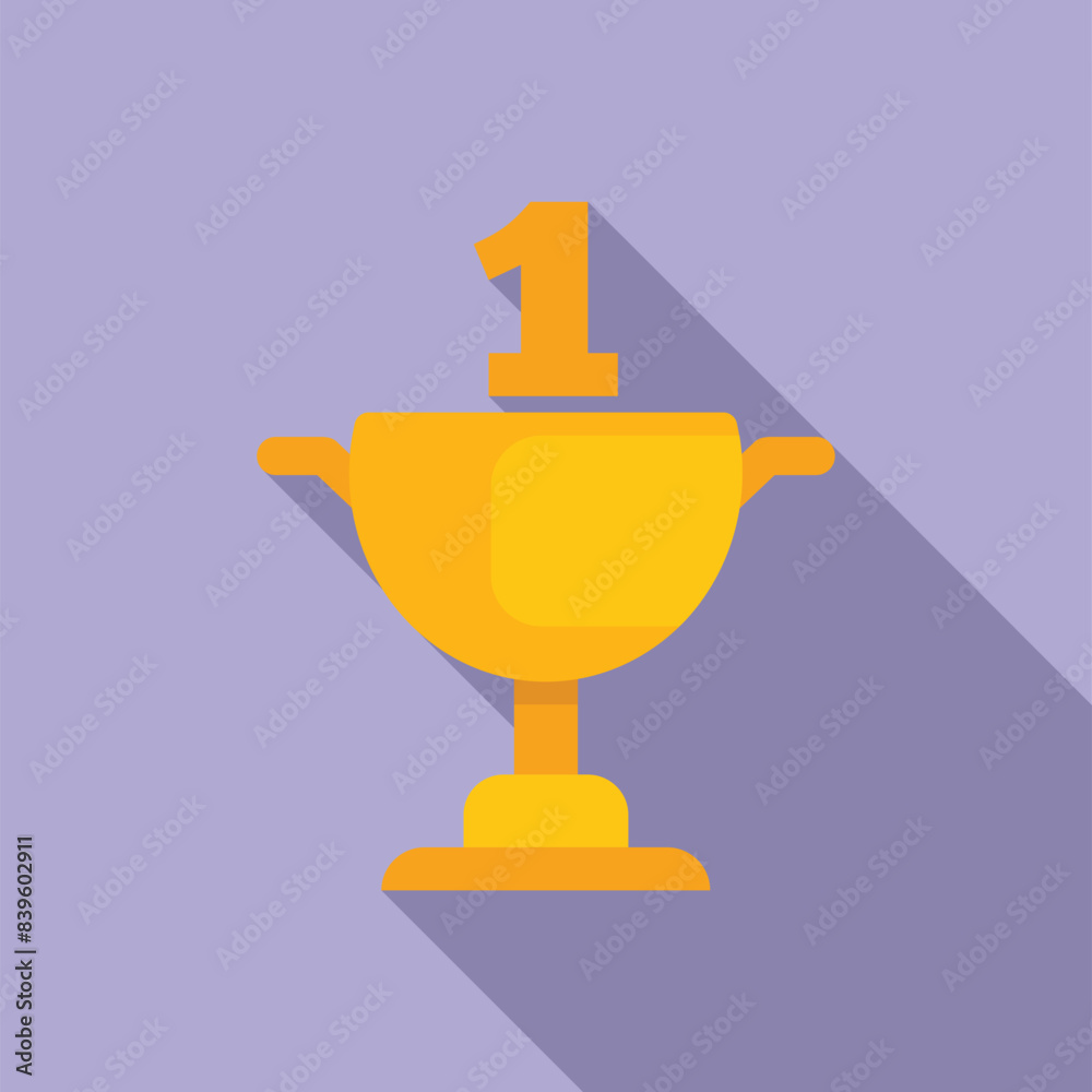 Sticker Shiny gold trophy commemorating a champion for being number one