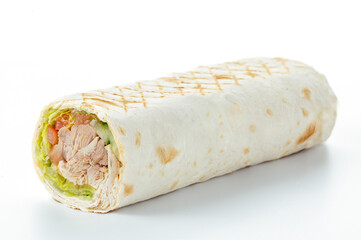 Durum doner kebap isolated on white