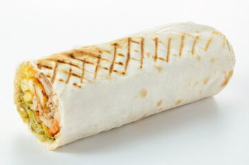 Durum doner kebap isolated on white