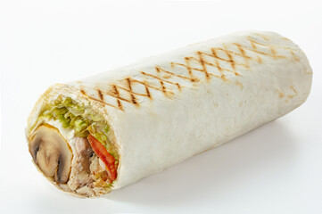 Durum doner kebap isolated on white