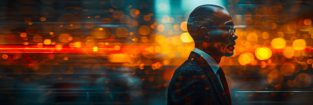 abstract executive portrait with motion blur highlighting the dynamic and engaging nature of the subject HDR Imaging and Dual ISO create a vivid focused scene