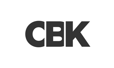 CBK logo design template with strong and modern bold text. Initial based vector logotype featuring simple and minimal typography. Trendy company identity.