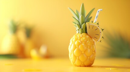 fresh pineapple with blank space background for advertising.