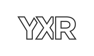 YXR logo design template with strong and modern bold text. Initial based vector logotype featuring simple and minimal typography. Trendy company identity.