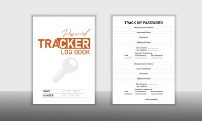 Password keeper logbook Set of password tracker logbook minimalist design template