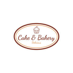 Cake and bakery logo design emblem label stamp badge