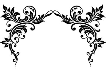 Decorative corners and dividers vector silhouette illustration 