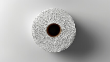 Toilet paper roll isolated on white, top view