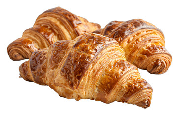 Three croissants on a black background