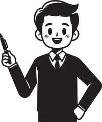 standing smile teacher man vector illastration