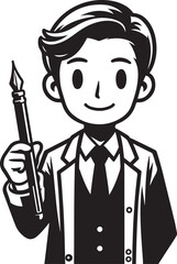 standing smile teacher man vector illastration