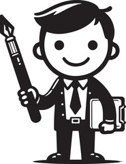 standing smile teacher man vector illastration