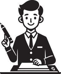 standing smile teacher man vector illastration