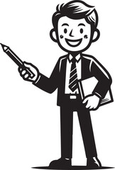 standing smile teacher man vector illastration