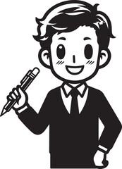 standing smile teacher man vector illastration