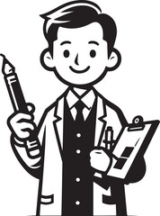 standing smile teacher man vector illastration