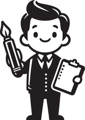 standing smile teacher man vector illastration