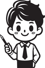 standing smile teacher man vector illastration